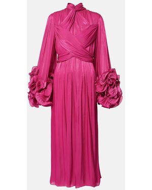 Costarellos Ruffled Midi Dress - Pink