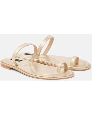 A.Emery Turi Metallic Leather Sandals - Natural