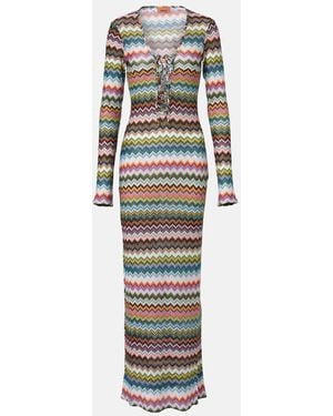 Missoni Zig Zag Lame Maxi Dress - White