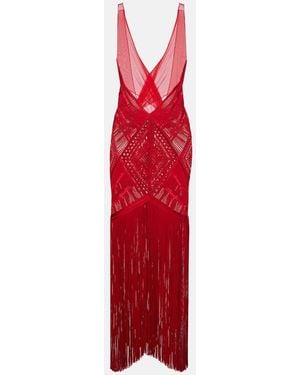 The Attico Soutache Embroidered Tulle Cocktail Dress
