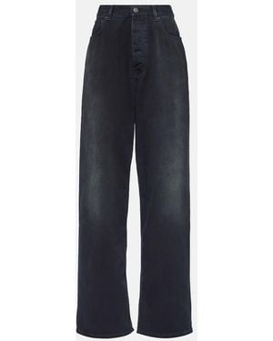 Balenciaga High-Rise Wide-Leg Jeans - Blue