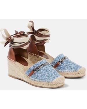 Stella McCartney Gaia Denim Boucle Espadrilles - Blue