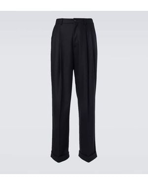Dolce & Gabbana Virgin Wool Wide-Leg Pants - Blue