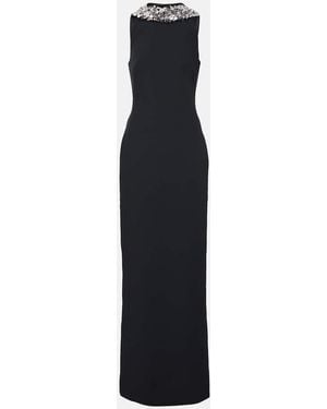 Safiyaa Holli Embellished Crepe And Satin Gown - Black