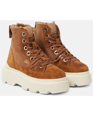 Inuikii Matilda Shearling-Lined Suede Boots - Brown