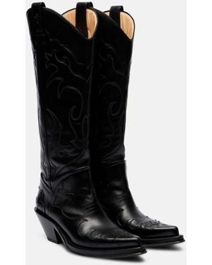 Gabriela Hearst Capitana Leather Cowboy Boots - Black