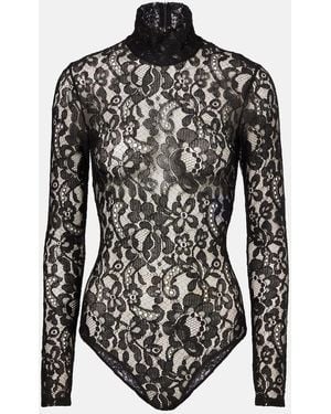 Valentino Lace Turtleneck Bodysuit - Black