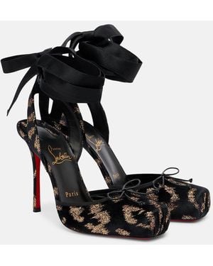 Christian Louboutin Cassia 100 Velvet And Lame Pumps - Black
