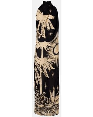 Johanna Ortiz Musical Flower Floral Silk Maxi Dress - White