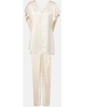 TOVE Sara Caped Satin Top - White