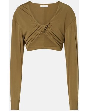 Christopher Esber Vivenda Jersey Crop Top - Green