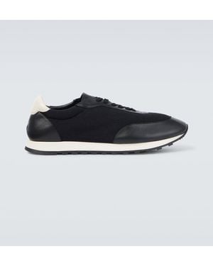The Row Owen Leather-Trimmed Sneakers - Blue