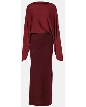 AYA MUSE Pine Caped Maxi Dress - Red
