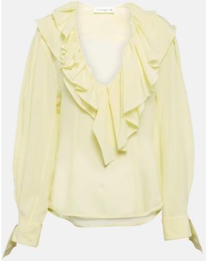 Victoria Beckham Silk Crepe De Chine Blouse - Yellow