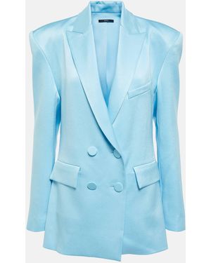 Alex Perry Wells Crepe Satin Blazer - Blue