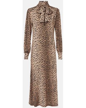 RIXO London Avalon Polka-Dot Maxi Dress - Natural