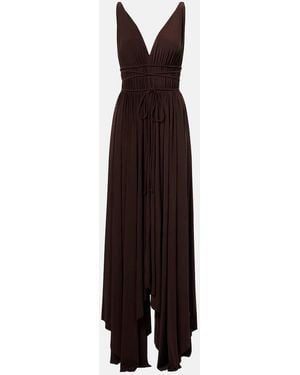 Norma Kamali Goddess Pleated Jersey Maxi Dress - Purple