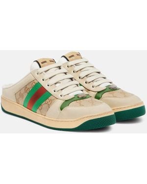 Gucci Screener Web Stripe Sneakers - White