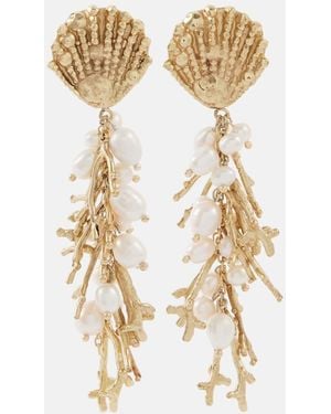 ALÉMAIS Freshwater Pearl-Embellished Drop Earrings - Metallic