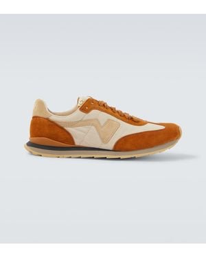 Visvim Fkt Runner Suede-Trimmed Sneakers - Brown