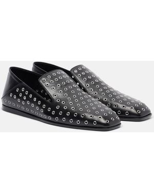 Jimmy Choo Eliot Embellished Leather Slip-On Shoes - Grey