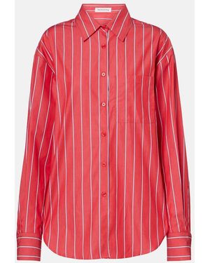 Frankie Shop Lui Striped Cotton Poplin Shirt - Red
