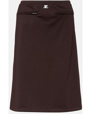 Courreges Interlock Tracksuit Midi Skirt - Brown