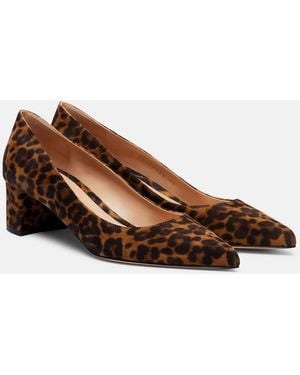 Gianvito Rossi Piper 45 Leopard-Print Suede Pumps - Brown