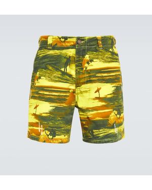 ERL Printed Cotton Shorts - Yellow