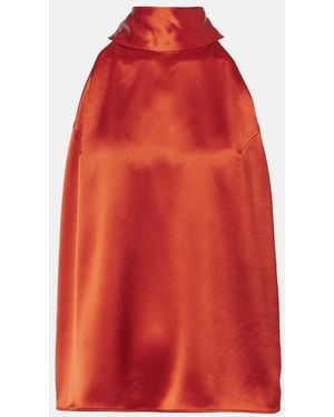 Galvan London Sienna Satin Top - Red