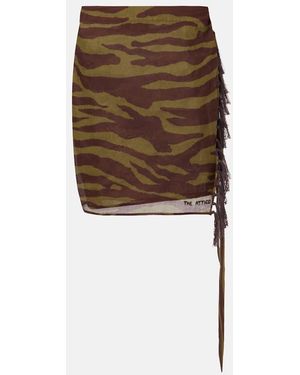 The Attico Zebra-Print Cotton Muslin Beach Cover-Up - Brown