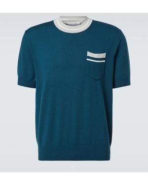 King & Tuckfield Knitted Wool T-Shirt - Blue