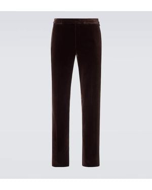 Ralph Lauren Gregory Cotton Velvet Suit Pants - Black