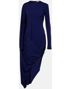 Sportmax Ariete 1234 Draped Jersey Maxi Dress - Blue