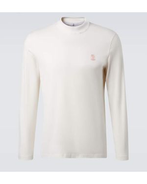Brunello Cucinelli Logo Cotton T-Shirt - White
