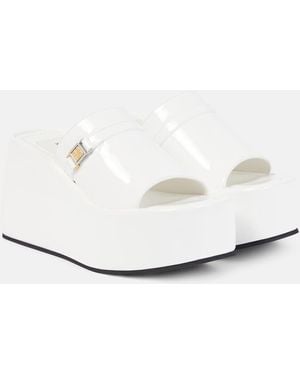 NODALETO Bulla Yelena Leather Platform Slides - White