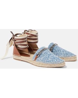 Stella McCartney Gaia Denim Boucle Espadrilles - Blue