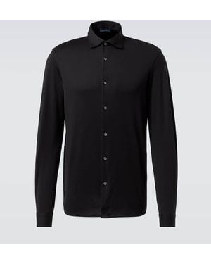 Thom Sweeney Cotton Jersey Shirt - Black