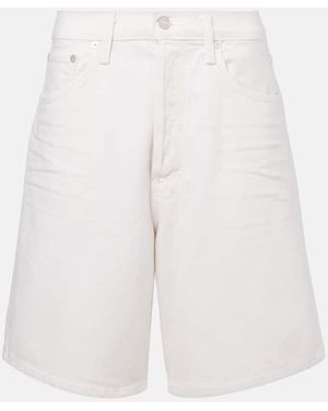 Agolde Indra Mid-Rise Denim Shorts - White