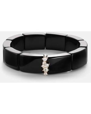 Sydney Evan 14Kt Bracelet With Diamonds And Onyx - Black