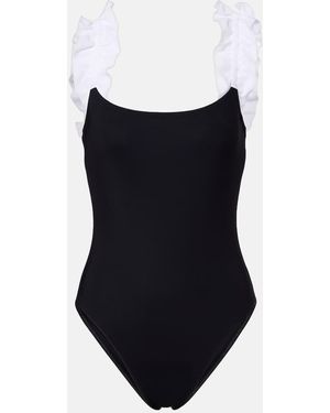Karla Colletto Evie Ruffled Swimsuit - Black