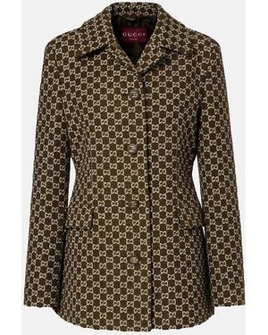Gucci Gg Tweed Blazer - Green
