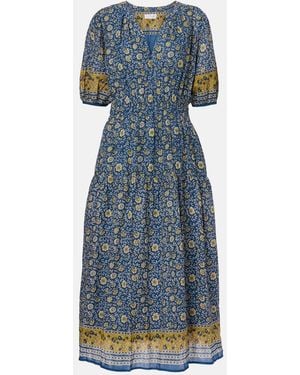 Velvet Natalia Floral Cotton Maxi Dress - Blue
