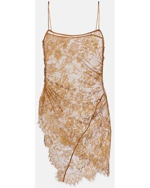 JACQUES WEI Silk-Trimmed Lace Top - Natural