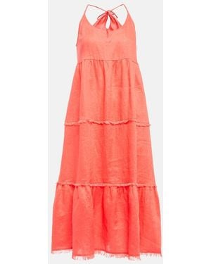Heidi Klein Moroccan Sands Linen Maxi Dress - Red