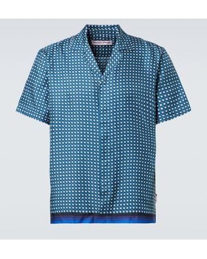 Orlebar Brown Maitan Printed Silk Shirt - Blue