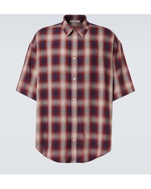 Acne Studios Checked Oversized Shirt - Red