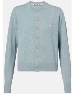 Acne Studios Kenny Wool And Yak Cardigan - Blue
