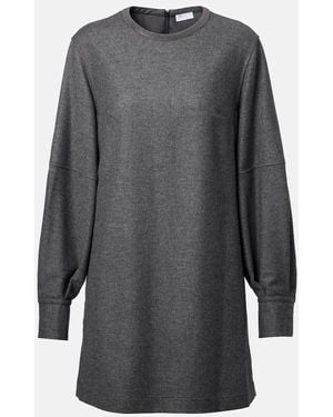 Brunello Cucinelli Wool And Cashmere Minidress - Grey