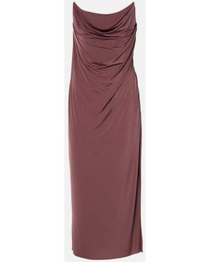 Alex Perry Draped Jersey Corset Dress - Purple